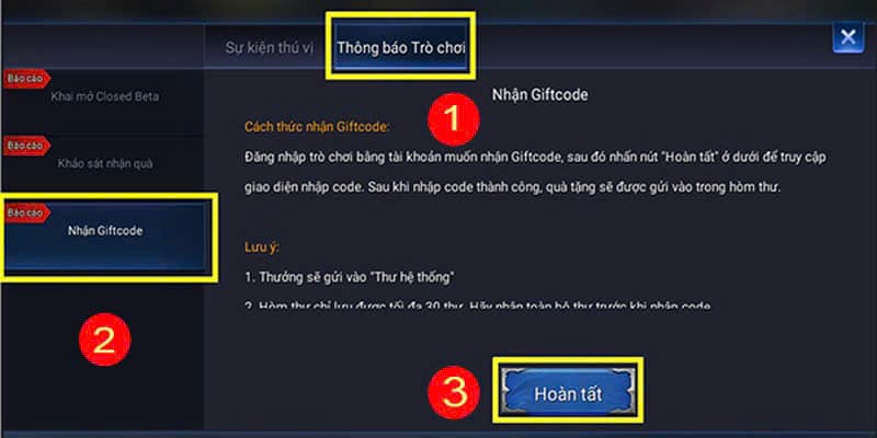 Cách thức nhận ưu đãi Giftcode miễn phí rất đơn giản và nhanh chóng